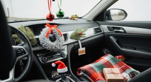 Husband decorate wife car