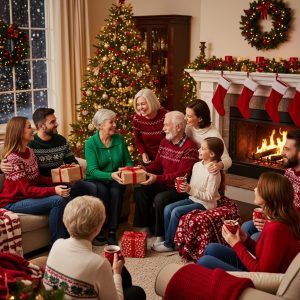 Family gathering during Christmas