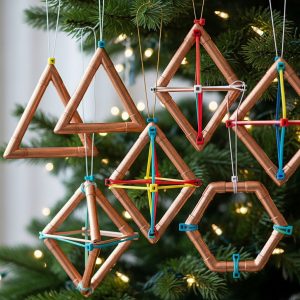 Copper Pipe Geometric Ornaments