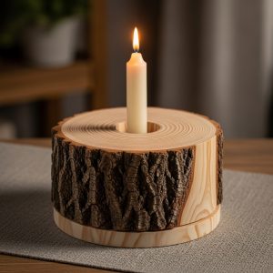 Birch Log Candle Holder