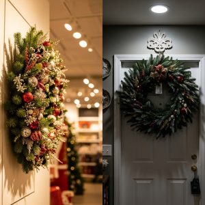 Decoration under light and without lights