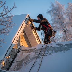 Installing Lights On icy roof