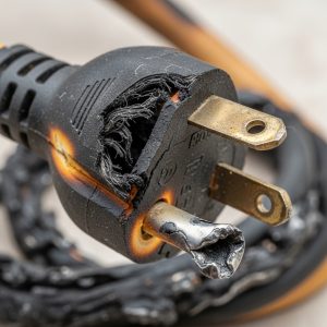Melted Christmas light plug